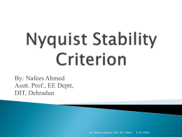 Nyquist Stability Criterion - Department Of Electrical
