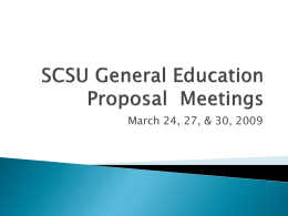 SCSU General Education Proposal Meetings