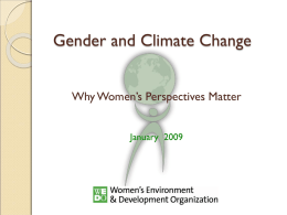 Presentation: Gender and Climate Change