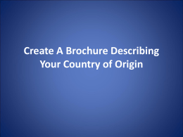 Create A Brochure Describing a Place or Organization
