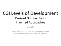 CGI Levels of Development Counting