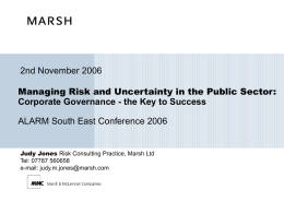 Embedding Risk Management into Major Change Programmes