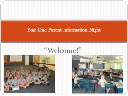 Year One Parent Information Night