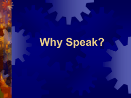 Why Speak? - Plymouth School District