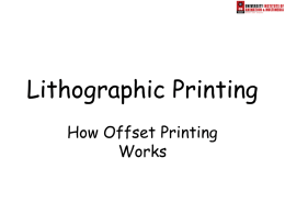Lithographic Printing - Chandigarh University