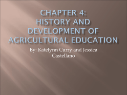 Chapter 4 History and Development of Agricultural Education