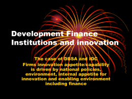 Development Finance Institutions and innovation