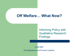 Off Welfare… What Now?