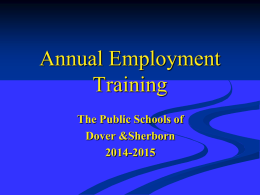 Annual Employment/Civil Rights Training Presentation