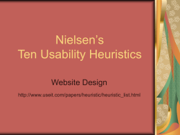 Nielsen’s Ten Usability Heuristics