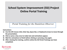School System Improvement (SSI) Project Online Portal