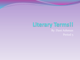 Literary Terms!! - Vista Unified School District