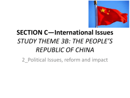 SECTION C—International Issues STUDY THEME 3B: THE PEOPLE