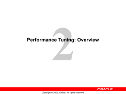 Performacne Tuning Overview