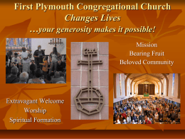 First Plymouth Congregational Church Narrative Budget