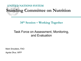 UNITED NATIONS SYSTEM Standing Committee on Nutrition