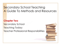 Secondary School Teaching A Guide To Methods and Resources