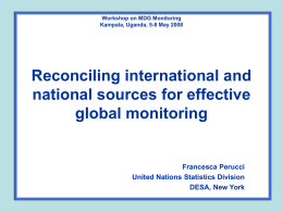 Revised MDG monitoring framework