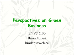 Perspectives on Green Business