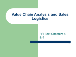 Value Chain Analysis and Sales Logistics