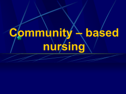 Community &ndash; based nursing