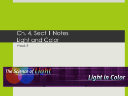 Ch. 4, Sect 1 Notes Light and Color