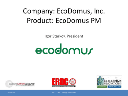 Company: EcoDomus, Inc.Product: EcoDomus PM