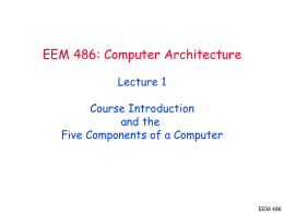 CS151: Introduction and Five Components of a Computer
