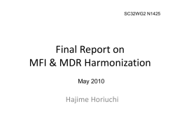 MFI & MDR Harmonization