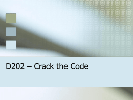 D202 – Crack the Code