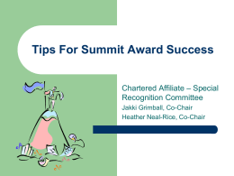 Chartered Affiliates Committee Summit Award Change Proposal