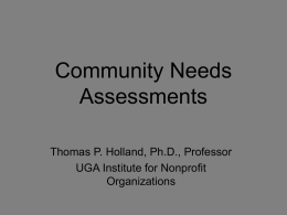 Community Assessment - Nonprofit Capacity Building