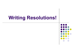 Writing Resolutions! - State College Area School District