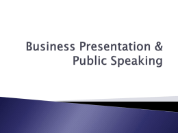 Business Presentation & Public Speaking