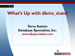 What’s Up with dbms_stats? - Oracle Remote DBA | Oracle