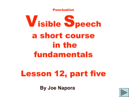 Visible Speech a short course in the fundamentals Lesson