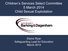Child Sexual Exploitation - Barking and Dagenham