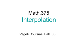 Math.375 III- Interpolation