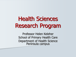 Research Program - Monash University