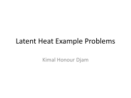 Latent Heat Example Problems - Alabama School of Fine Arts