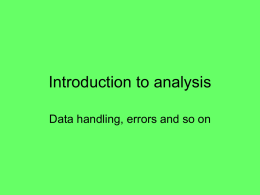 FS1003 Introduction to analysis