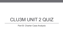 CLU3M Unit 2 Quiz - Mr. Bergman 2014/15