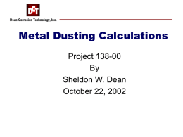 Metal Dusting Calculations