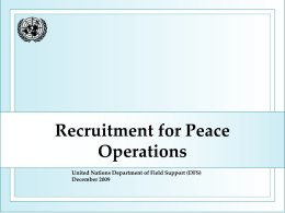 מידע על עבודה במטה התמיכה בכוחות השלום