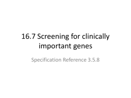 16.7 Screening for clinically important genes
