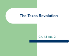 The Texas Revolution - Rochester Community Schools