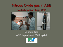 Nitrous Oxide gas in A&E