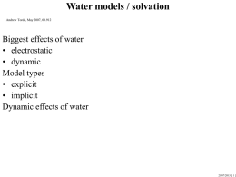 Water models / solvation