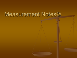 Measurement Notes - Marana Unified School District