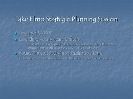 Lake Elmo Strategic Planning Session